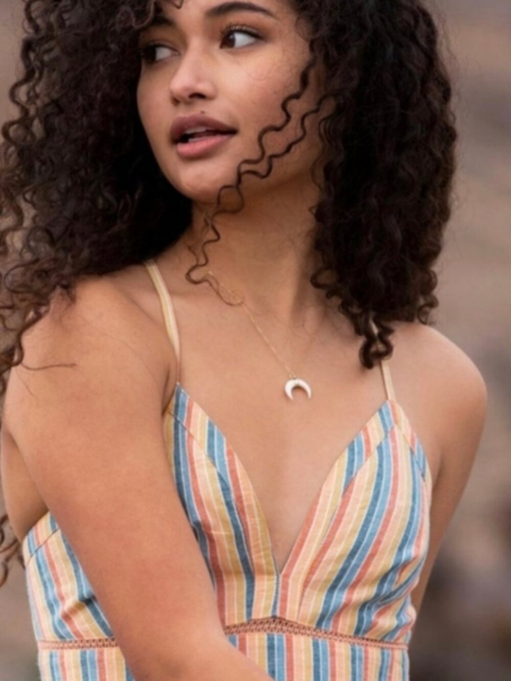 Roxy New Silver Light Striped Maxi Dress Sz M - Picture 3 of 10